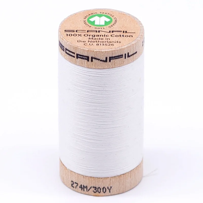 Scanfil: Organic Cotton Thread 30wt- Bright White 4800