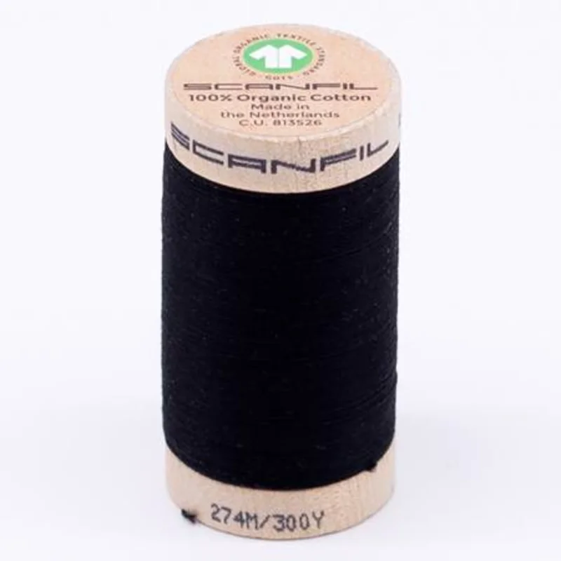 Scanfil: Organic Cotton Thread 30wt- Jet Black 4808