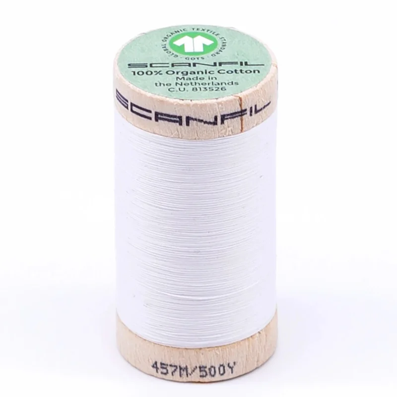 Scanfil: Organic Cotton Thread 50wt- Bright White 4800