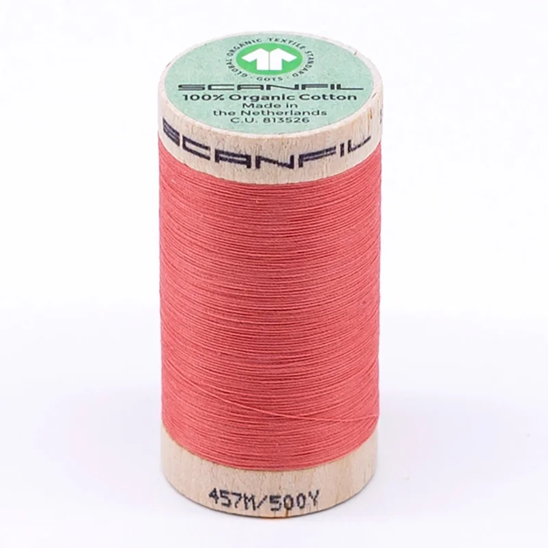 Scanfil: Organic Cotton Thread 50wt- Burnt Coral 4807