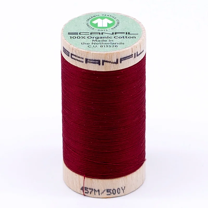 Scanfil: Organic Cotton Thread 50wt- Crimson 4806