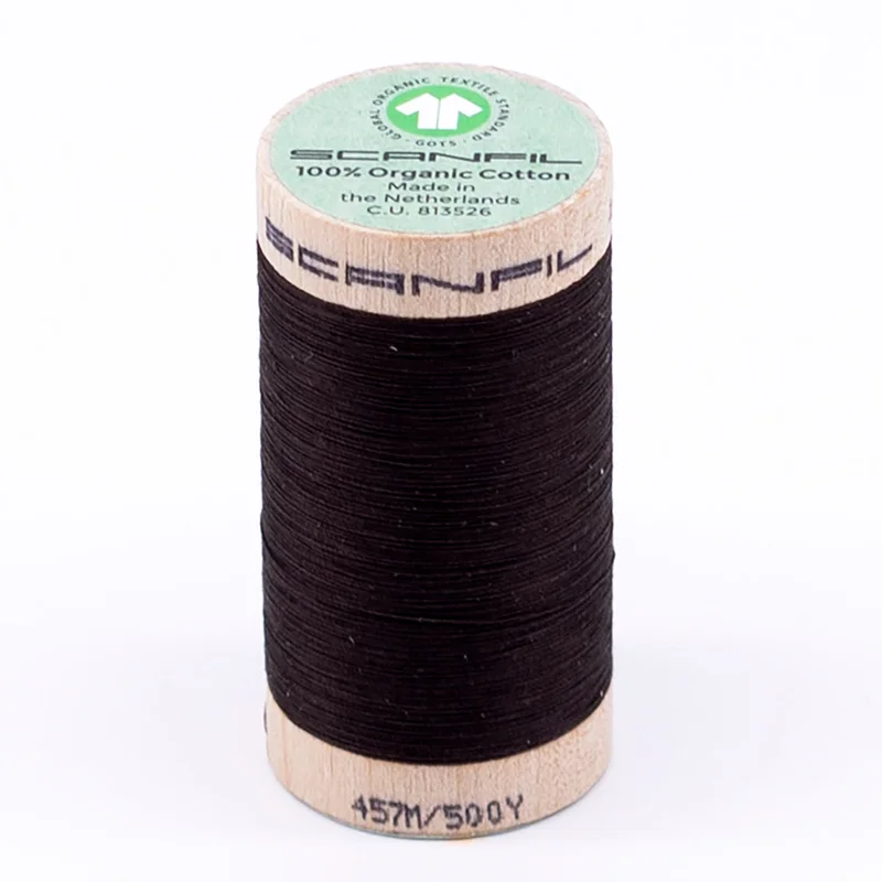 Scanfil: Organic Cotton Thread 50wt- Licorice 4830