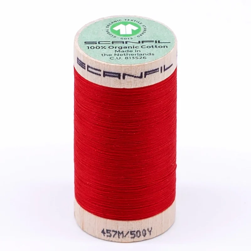 Scanfil: Organic Cotton Thread 50wt- Risk Red 4805