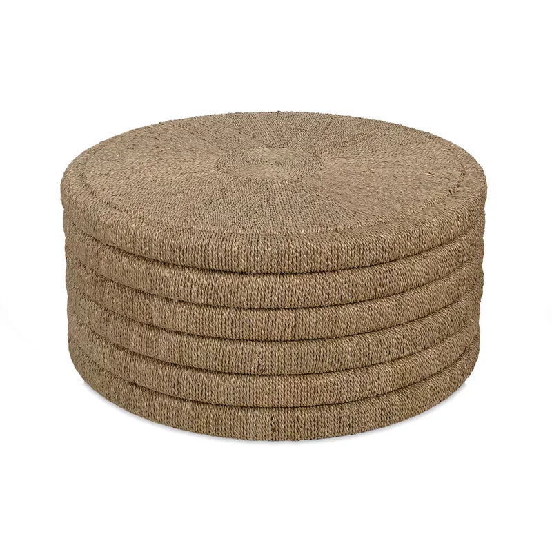 Seagrass Round Ribbed Coffee Table - Natural, 32"Dia