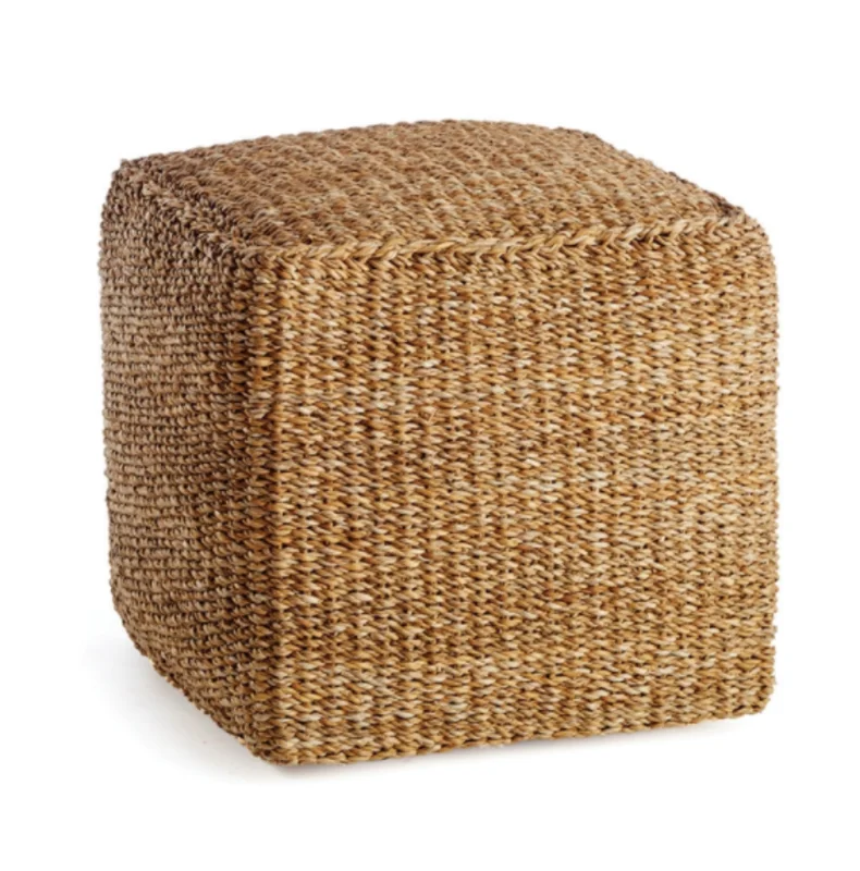Seagrass Square Pouf