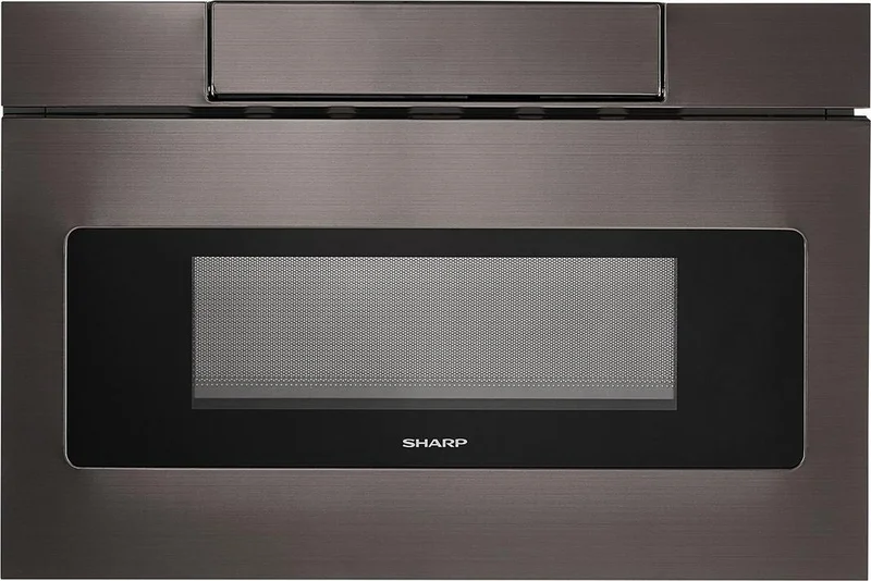 Sharp - 1.2 cu. Ft Built In Microwave in Black Stainless - SMD2477AHC Black Stainless