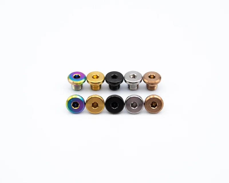Shimano Deore/SLX/XT/XTR/Saint Titanium Bleed Port Bolt Set Rainbow Oil Slick