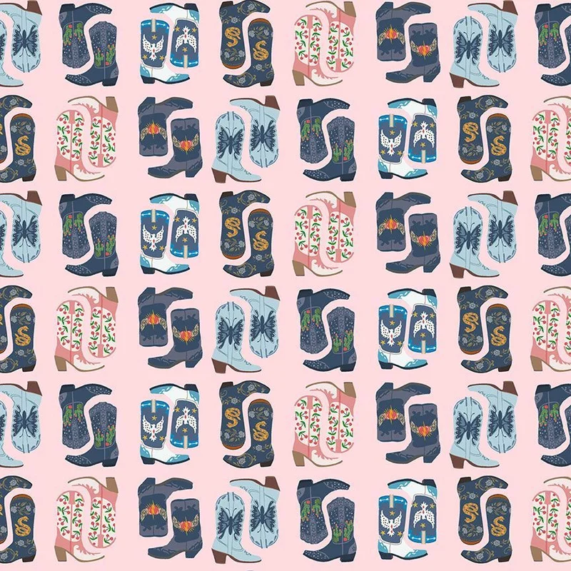 SHIMMER: Dancing Boots-Blush (1/4 Yard)