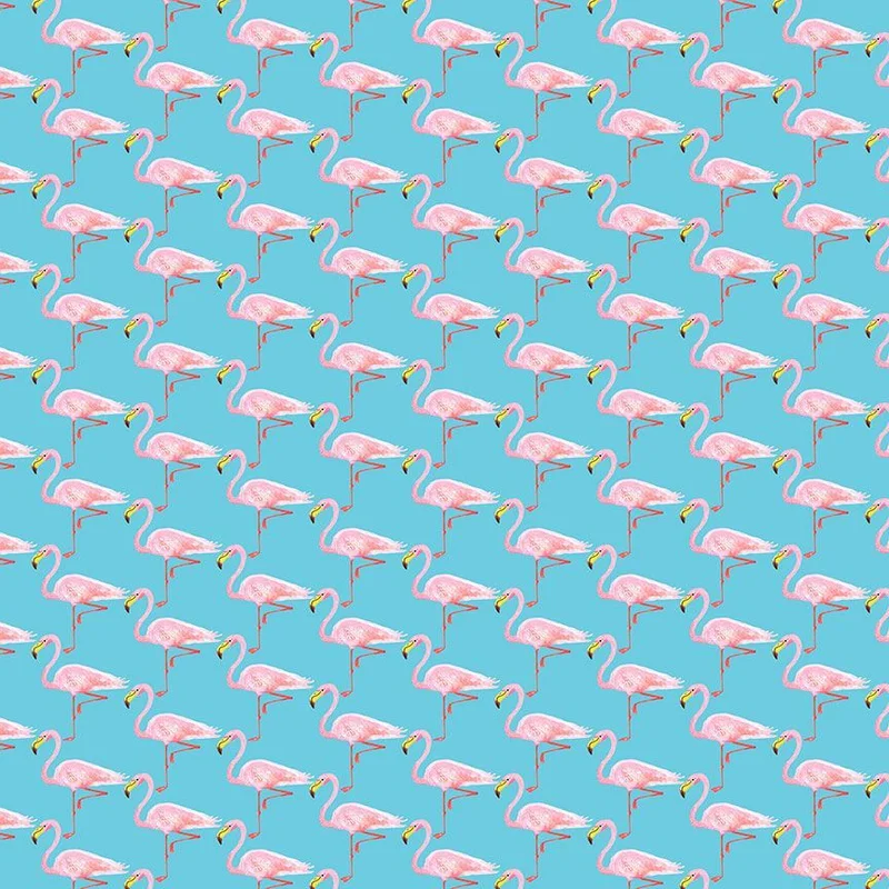 SIDESTROKE BOOGIE: Flamingoes-Cyan (1/4 Yard)