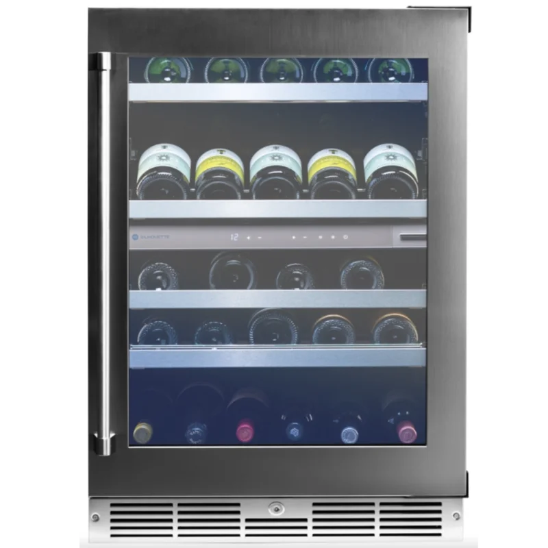 Silhouette - 23.8 Inch 4.84 cu. ft Built In / Integrated Wine Fridge Refrigerator in Stainless - SPRWC052D3SS Stainless