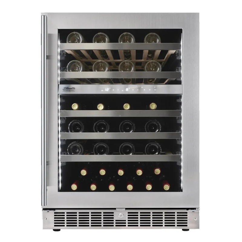 Silhouette - 23.8 Inch 5.3 cu. ft Built In / Integrated Wine Fridge Refrigerator in Stainless - SPRWC053D1SS Stainless