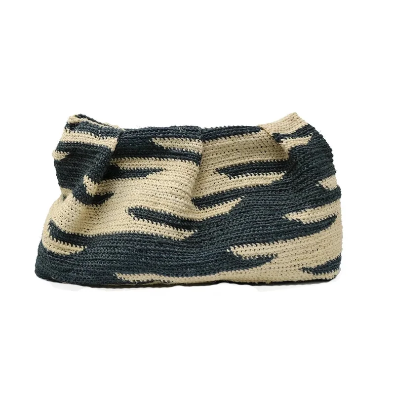 Sisal Mini Pouch, Natural/Black