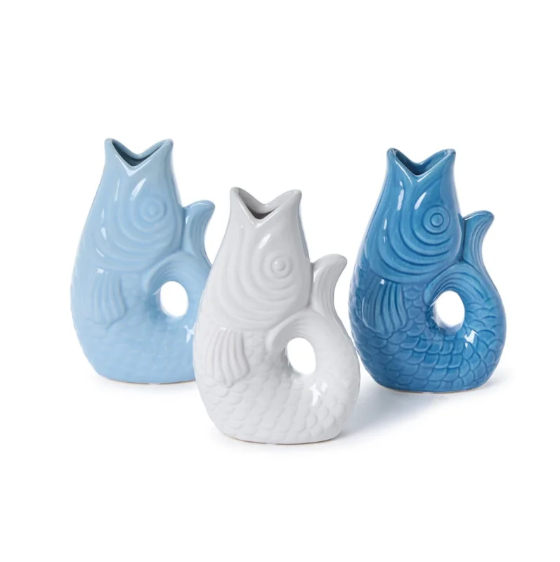 Small Fish Vase, 3 Colours, Sold Separately Calming Seafoam (Light Blue)