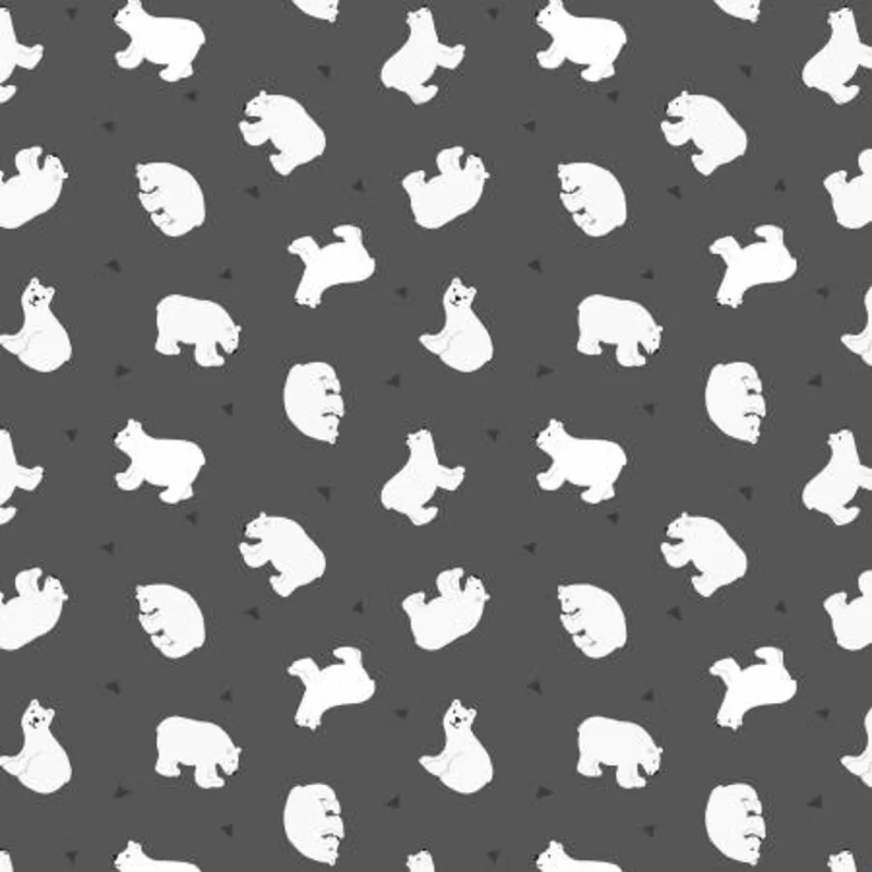 SMALL THINGS...POLAR ANIMALS: Night Sky Polar Bears Pearlized (1/4 Yard)