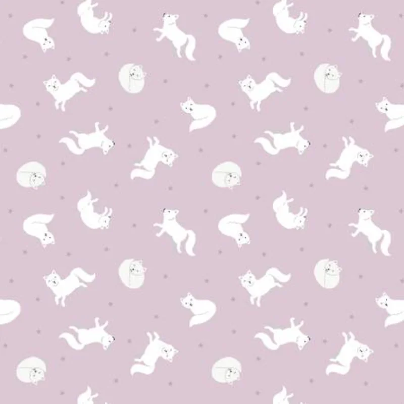 SMALL THINGS...POLAR ANIMALS: Winter Pink Arctic Fox Pearlized (1/4 Yard)