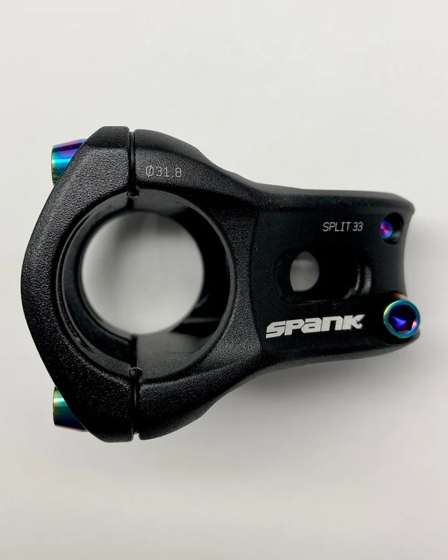 Spank Split Stem Titanium Bolts - Tapered Heads Rainbow Oil Slick
