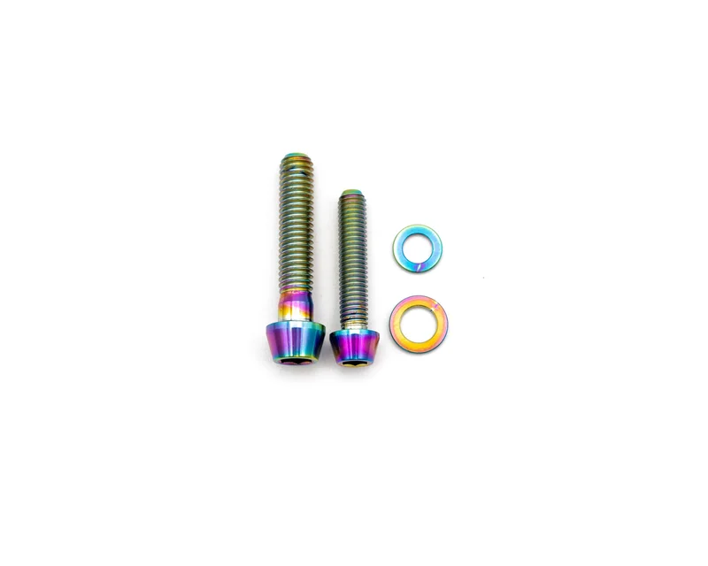 Specialized Alpinist Seat Post Saddle Clamp Bolt Kit - Titanium Rainbow Oil Slick