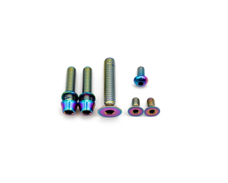 Specialized Roval Rapide and Roval Alpinist II Integrated Cockpit Bar/Stem Bolt Kit - Titanium Rainbow Oil Slick