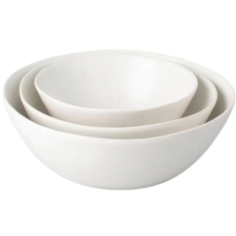 Speckled White Nested Serving Bowls, Set of 3