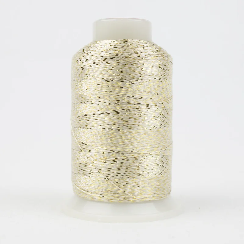 SPOTLITE: 40wt Metallic 1094yds-White/Gold Twist 6215