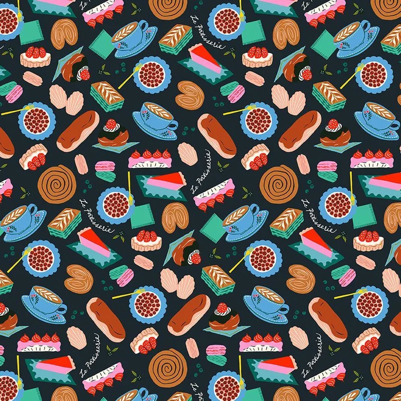 SPRINGTIME IN PARIS: Boulangerie-Coal (1/4 Yard)