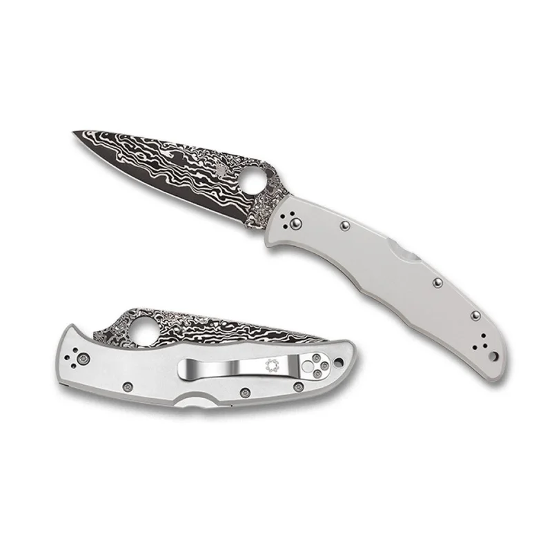 Spyderco C10TIPD - Endura 4 Titanium Damascus Plainedge