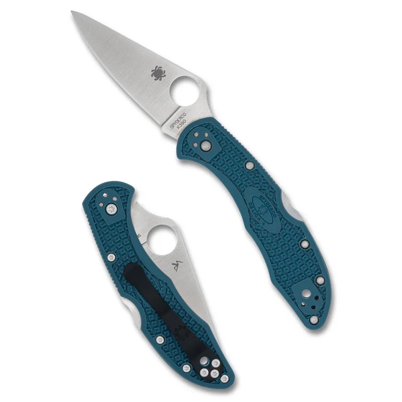 Spyderco C11FPK390 - Delica 4 Lightweight Blue K390 Plainedge