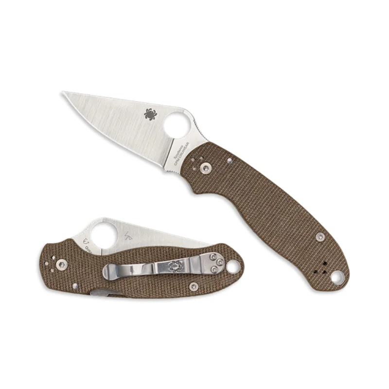 Spyderco C223MPCW - Para 3 Brown Canvas Micarta CPM CRU-WEAR