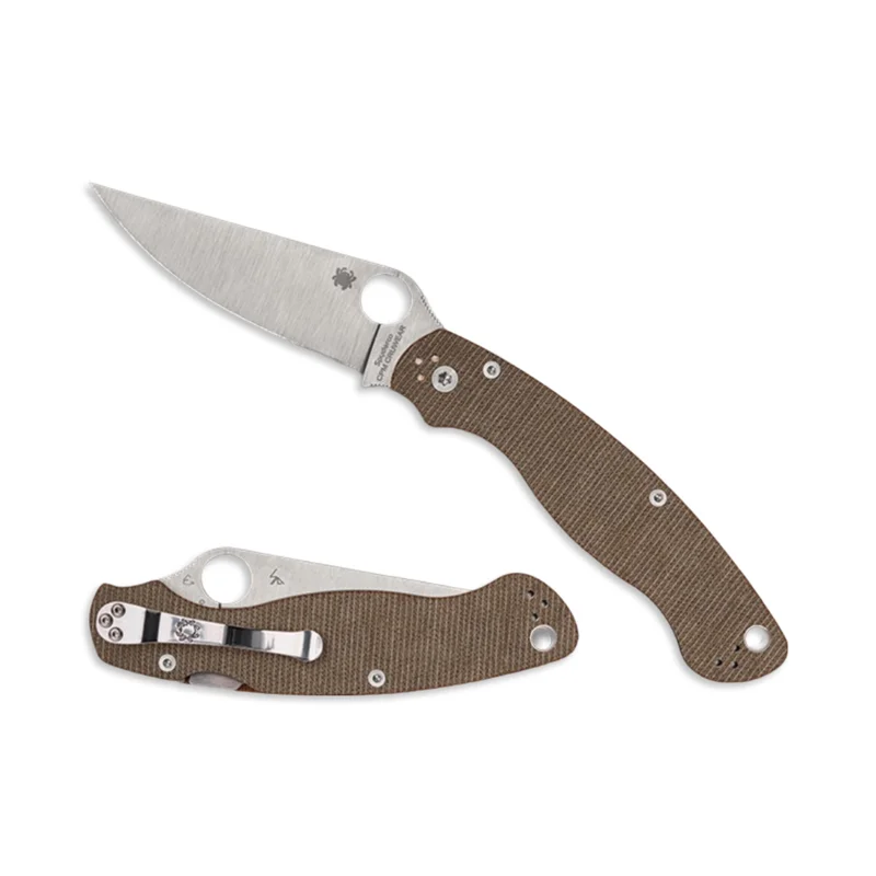 Spyderco C36MPCW2 - Military 2 Brown Canvas Micarta CPM CRU-WEAR
