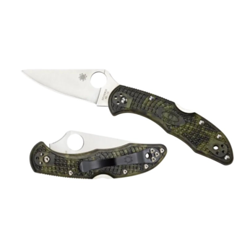 Spyderco Delica Zome Flat Ground - Green FRN