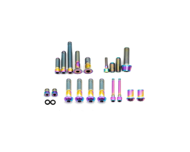 SRAM Road and XPLR Groupset Titanium Bolt Kit Rainbow Oil Slick