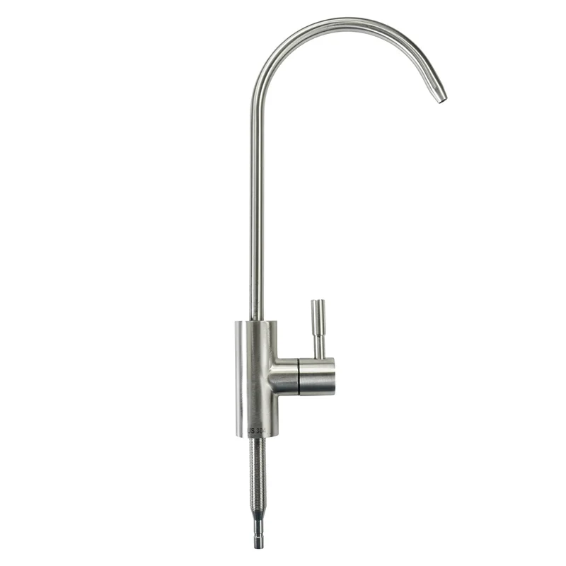 Stainless Steel Faucet with 1/4" Tube (Modern Pull Down Handle)