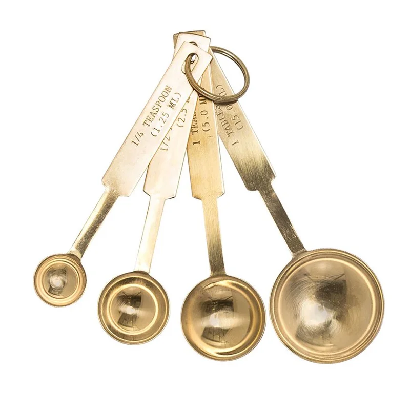 Stainless Steel Measuring Spoons In Gold, Set Of 4