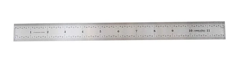 Stainless Steel Precision Machinist 12" 4R Ruler/Rule, 4R (1/64" & 1/32" on one side and 1/16" & 1/8" on reverse) #EG06-4014