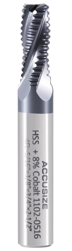 Standard Tooth, TiAlN Coated, M42-8% Cobalt Roughing End Mills