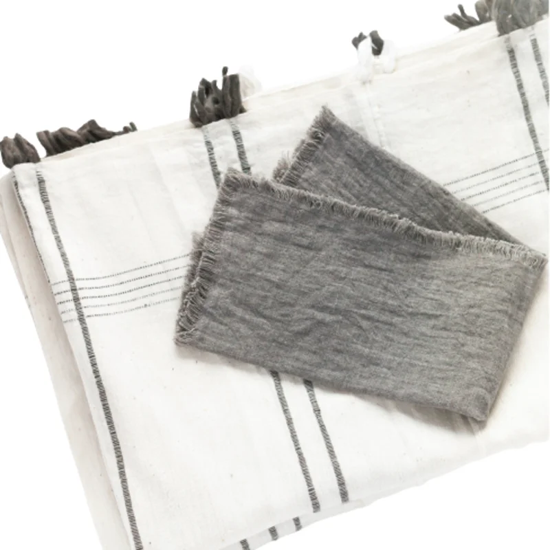 Stone Washed Linen Dinner Napkins Oyster
