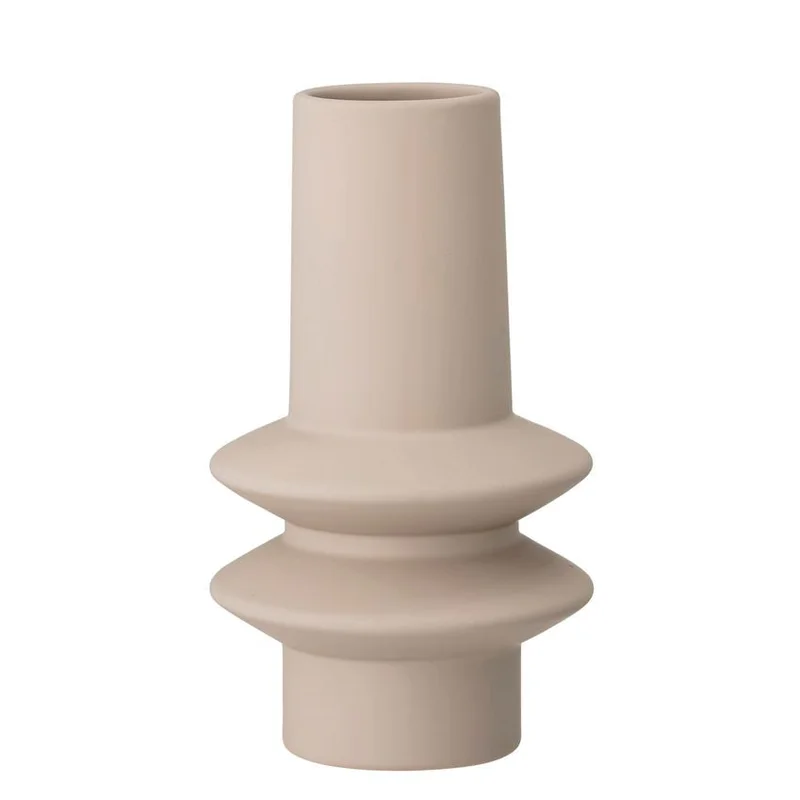 Stoneware Vase With Latex Glaze, Ivory Color