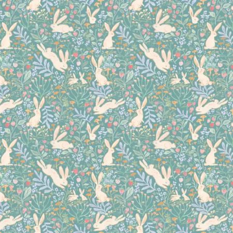 STRAWBERRY JAM: Field of Bunnies-Brook (1/4 Yard)