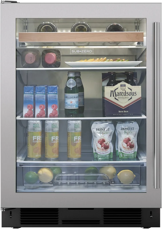 Sub  Zero - 23.6 Inch 6 cu. ft  Undercounter Beverage Centre Refrigerator in Stainless - UC-24BG/S/THLH Stainless