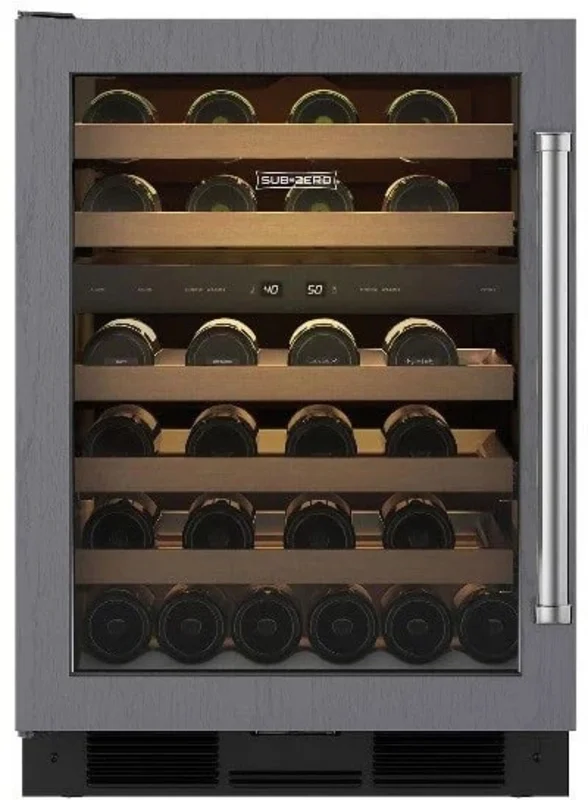 Sub-Zero - 23.875 Inch 46 Bottle Built In / Integrated Wine Fridge Refrigerator in Panel Ready - UW-24/OLH Panel Ready