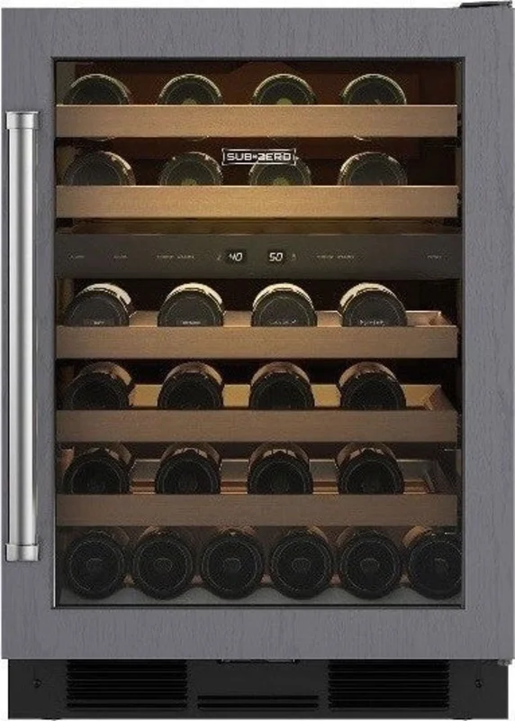 Sub-Zero - 23.875 Inch 46 Bottle Built In / Integrated Wine Fridge Refrigerator in Panel Ready - UW-24/ORH Panel Ready