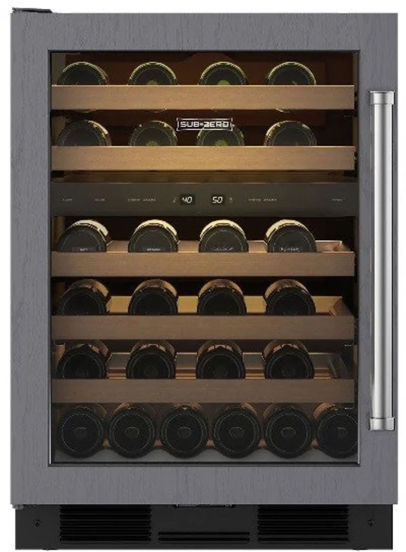 Sub-Zero - 23.875 Inch 46 Bottle Wine Fridge Refrigerator in Stainless - UW-24/S/PHLH Stainless