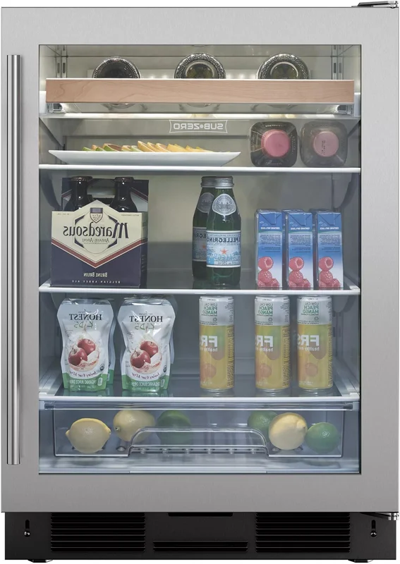 Sub-Zero - 23.875 Inch 6.0 cu.Ft Built In / Integrated Beverage Centre Refrigerator in Stainless - UC-24BG/S/THRH Stainless