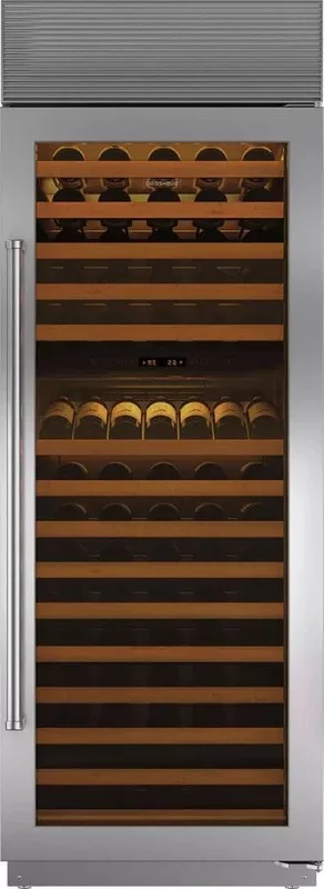 Sub-Zero - 30 Inch 146 Bottle Built In / Integrated Wine Fridge Refrigerator in Stainless - BW-30/S/PH-RH Stainless