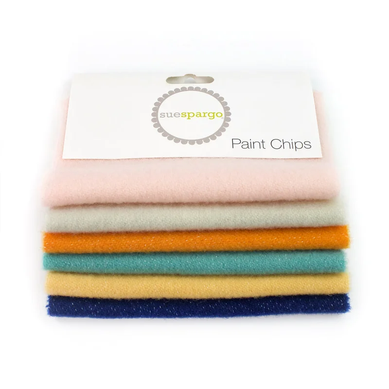 Sue Spargo SOLID PAINT CHIPS: Wool 5" Charm Pack-Dawn
