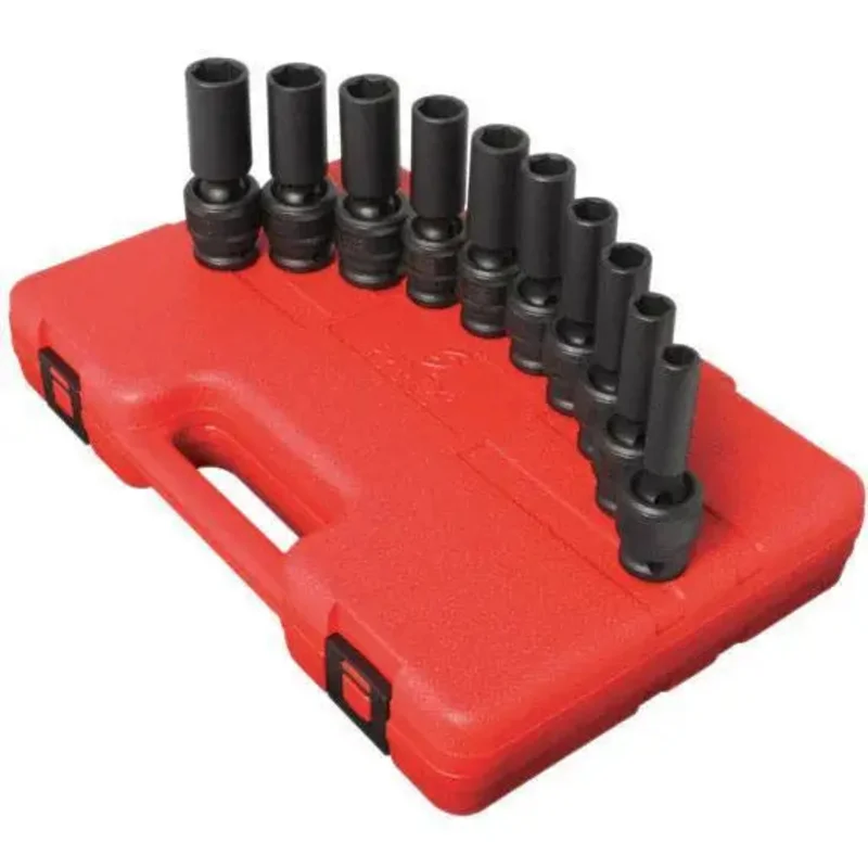 Sunex 1/2 in Dr. 10 Pc. Metric Universal Deep Impact Socket Set