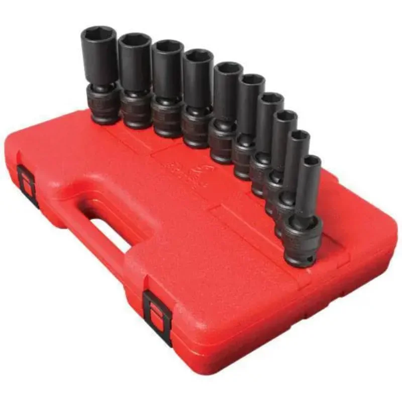 Sunex 1/2 in Dr. 10 Pc. SAE Universal Deep Impact Socket Set