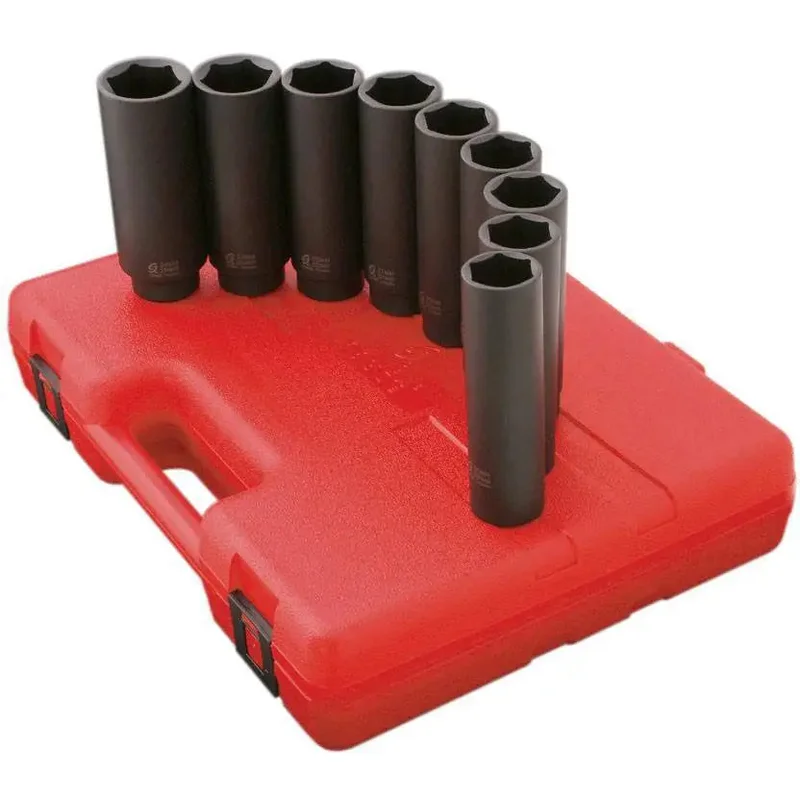 Sunex 1/2 in Dr. 12 Pc. Metric 5 in Extra Long Deep Impact Socket Set - 2851