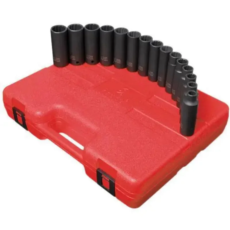 Sunex 1/2 in Dr. 12 Pt. 15 Pc. Metric Deep Impact Socket Set