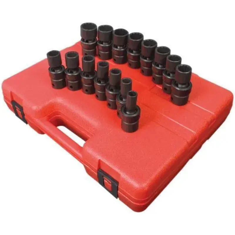 Sunex 1/2 in Dr. 12 Pt. 15 Pc. Metric Universal Impact Socket Set
